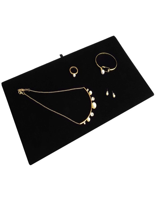 MOOCA 6 Pcs Set Jewelry Display Tray Pad Jewelry Display Tray Insert Accessory for Jewelries, 14 W x 7 1/2 D in, Black Velvet - Image 4