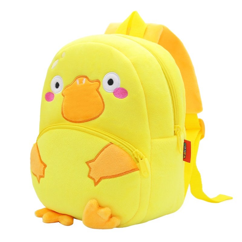 Plush Kids Backpack, Yellow Platypus Animal Design, Soft Lightweight School Bag for Toddlers and Preschool Kids - Image 2