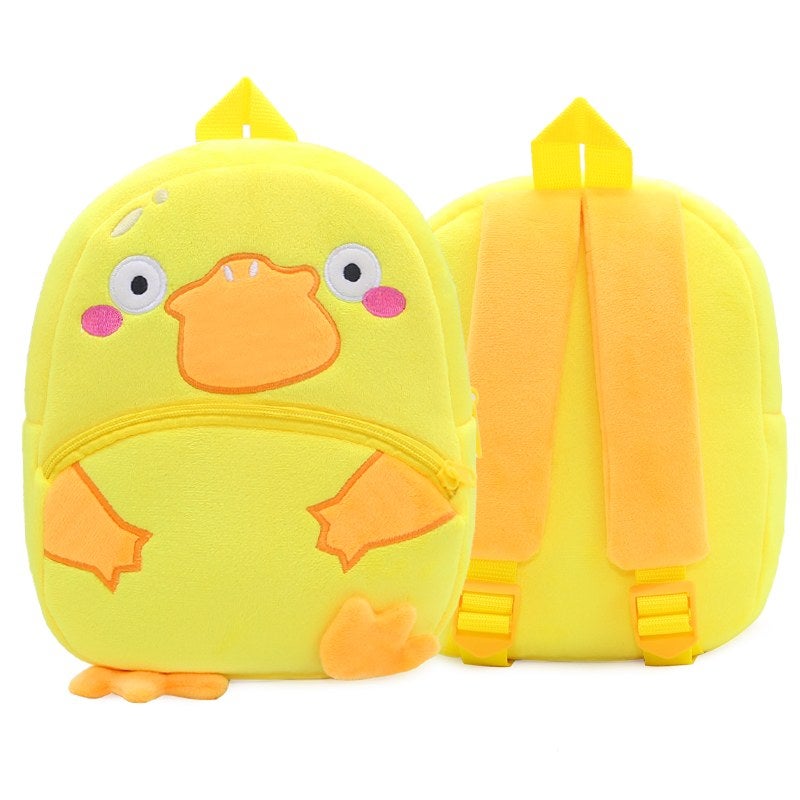 Plush Kids Backpack, Yellow Platypus Animal Design, Soft Lightweight School Bag for Toddlers and Preschool Kids - Image 1