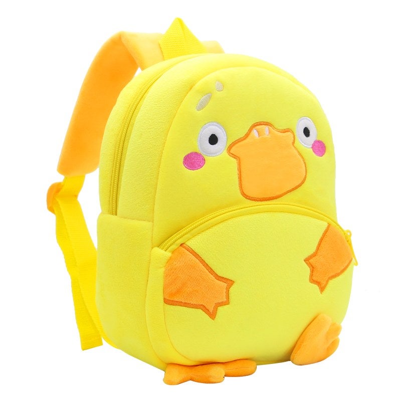 Plush Kids Backpack, Yellow Platypus Animal Design, Soft Lightweight School Bag for Toddlers and Preschool Kids - Image 4