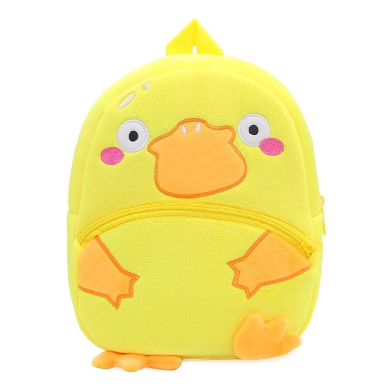 Plush Kids Backpack, Yellow Platypus Animal Design, Soft Lightweight School Bag for Toddlers and Preschool Kids - Image 3