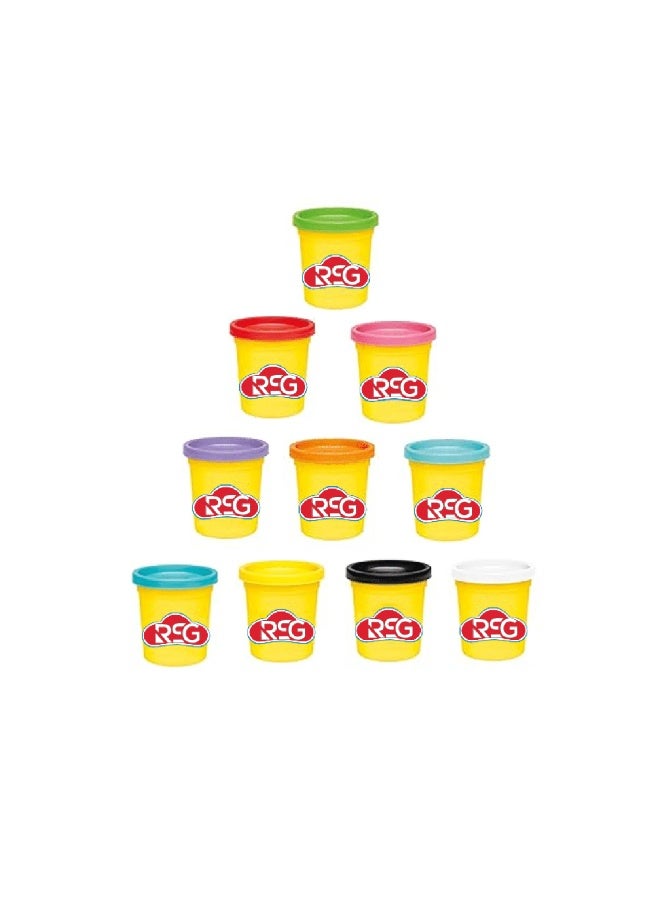 RSG Play Dough Set for Kids Non Toxic Clay Dough 10 Color Pack Soft Modeling Kids Clay Toy for Creative Play Imagination Craft Activities Safe Dough for Children Perfect for Home School Gifts Arts Fun - Image 2