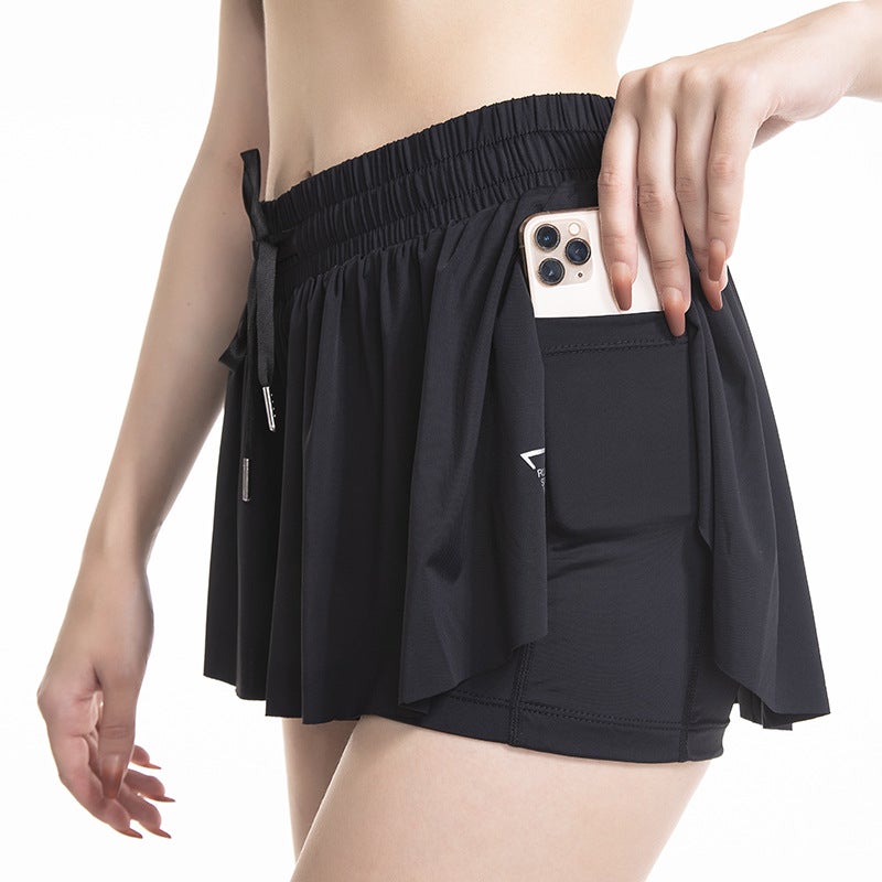 Generic 2-in-1 Tennis Skirt Yoga Athletic Running Fitness Skort White shorts - Image 2