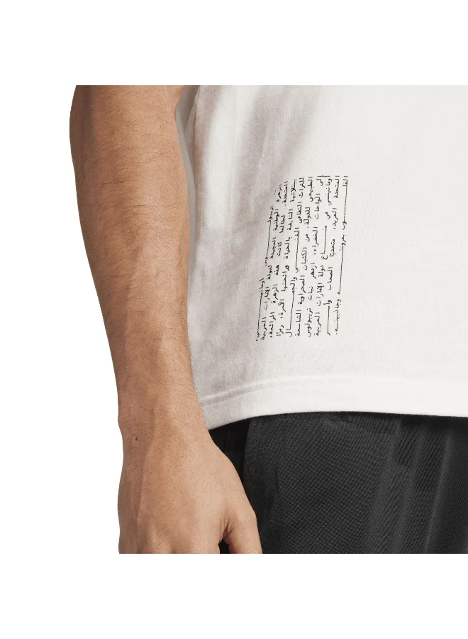 adidas تيشيرت برسومات زهور الإمارات للجنسين