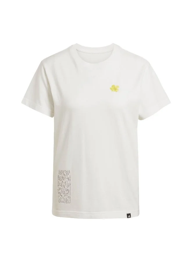 اديداس تيشيرت برسومات زهور الإمارات للجنسين