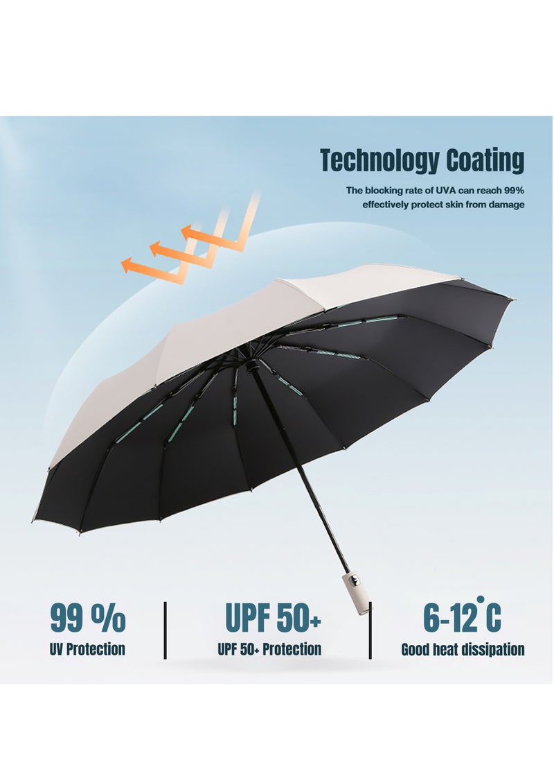 Beauenty UV Protection Automatic Folding Umbrella, 104cm Long Diameter Umbrella With Sun and Rain Protection Function, Durable and Stylish, Ideal for Sunny and Rainy Weather  - Image 2