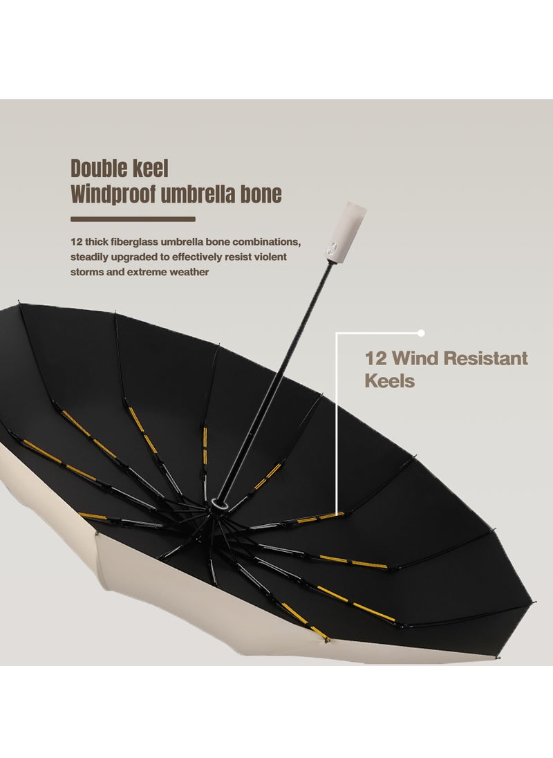 Beauenty UV Protection Automatic Folding Umbrella, 104cm Long Diameter Umbrella With Sun and Rain Protection Function, Durable and Stylish, Ideal for Sunny and Rainy Weather  - Image 3