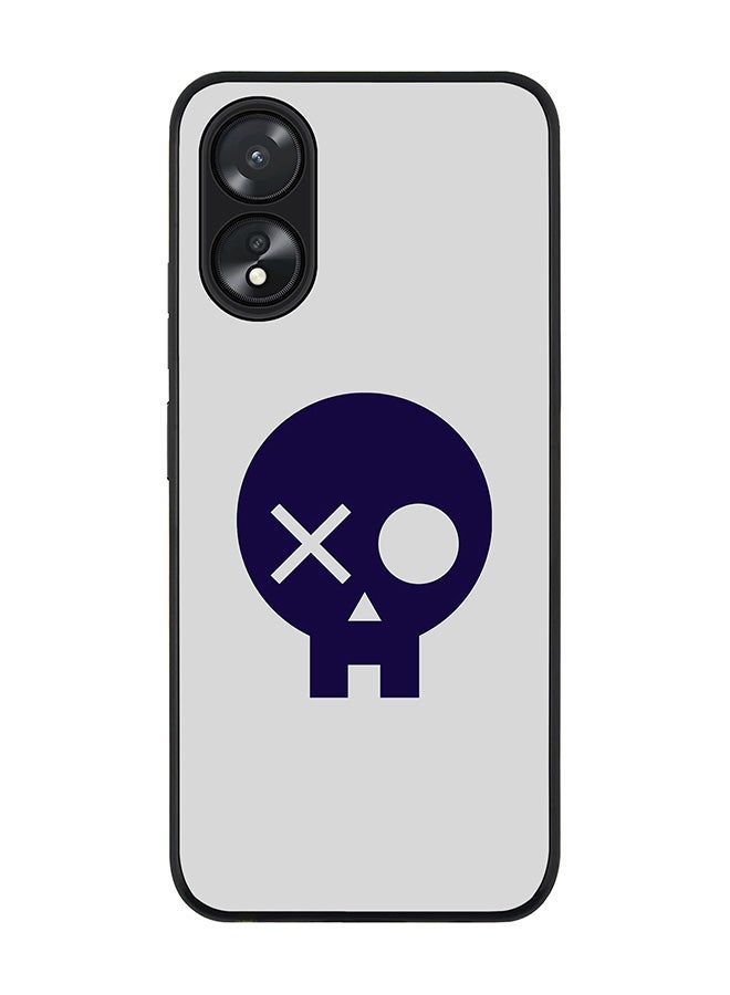 Stylizedd Rugged Black Edge case for Oppo A18 / Oppo A38, Slim fit Soft Case Flexible Rubber Edges Anti Drop TPU Gel Thin Cover - Skull Patch  - Image 1