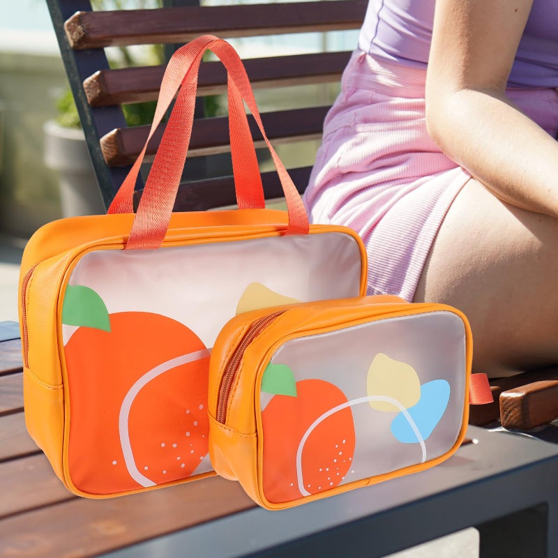 2pcs Travel Toiletry Bags Set Small Medium Wet Dry Separation Cosmetic Organizer - Image 4