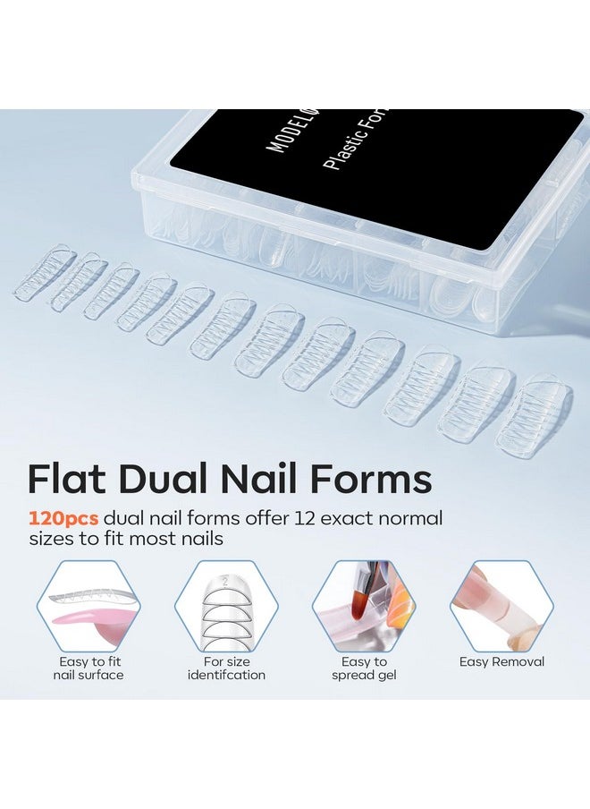 modelones - modelones Slip Solution for Poly Gel, 2.8oz Anti-Stick Gel Liquid for Poly Gel Nails with 120Pcs Flat Dual Nail Forms Nail Tips Clips Kit - Image 1