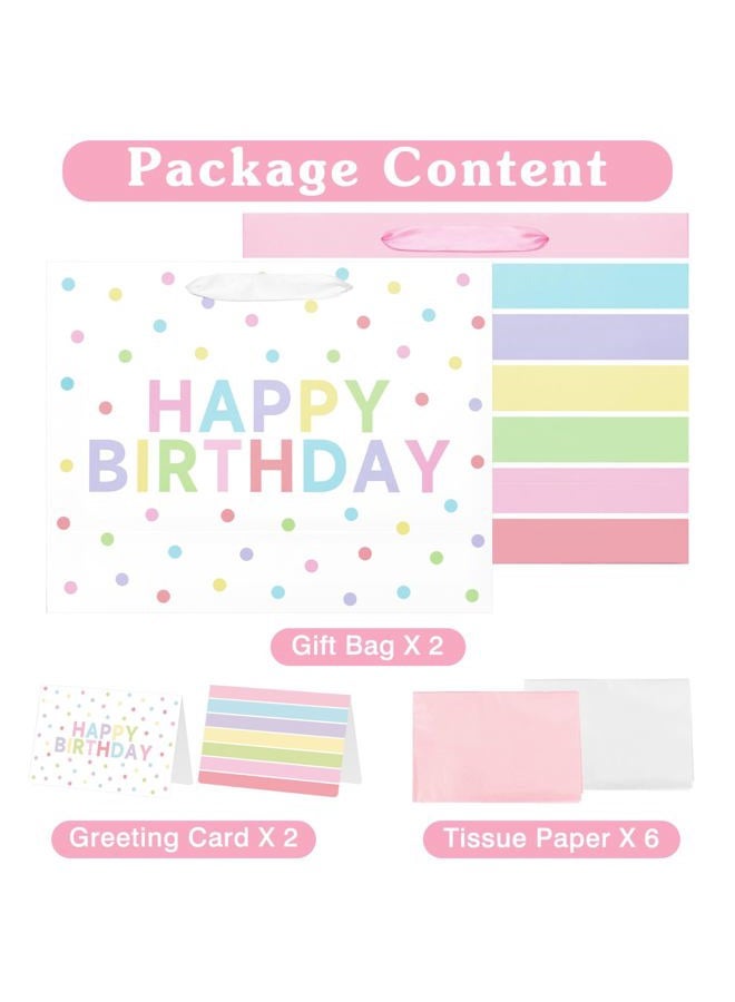 Laidans 2-Pack 13" Large Happy Birthday Gift Bags - Image 3