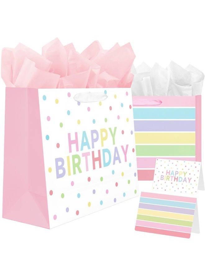 Laidans 2-Pack 13" Large Happy Birthday Gift Bags - Image 1