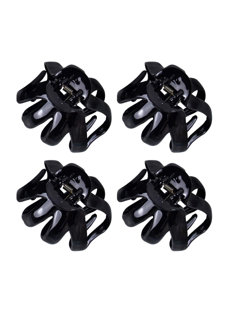 AUEAR - AUEAR, Octopus Clip Jaw Hair Claw Spider Hairpins for Thick (Black, 4 Pack, 3.15"x2.95") - Image 1