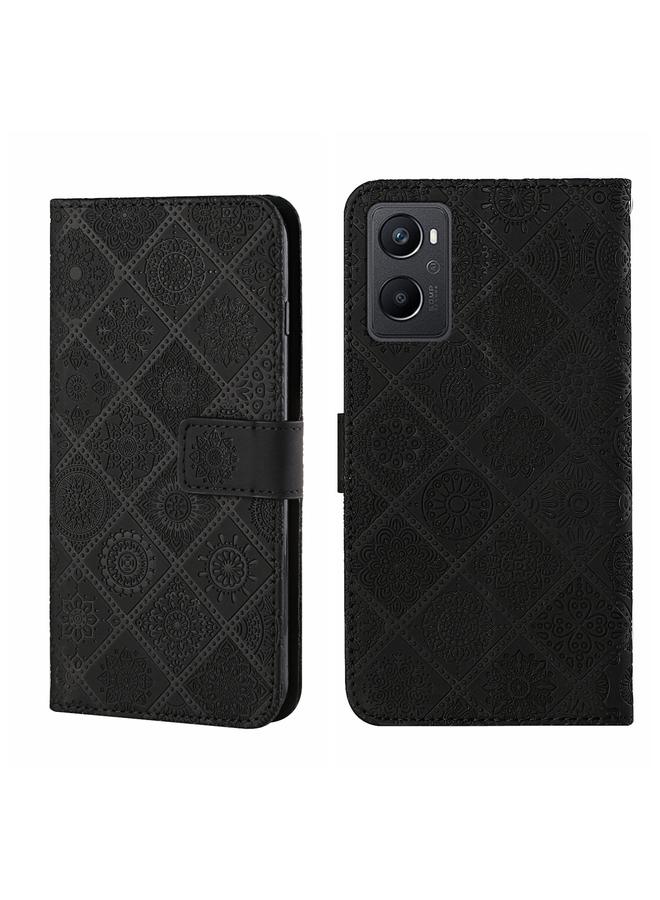 اس-توب جراب لهاتف OPPO A96 5G، جراب هاتف جلدي منقوش بنمط عرقي - Image 1