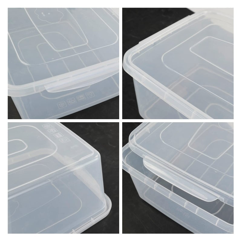 Vababa 2-Pack 16 L Pizza Dough Proofing Box with Lid, Clear Food Pizza Storage Container - Image 3