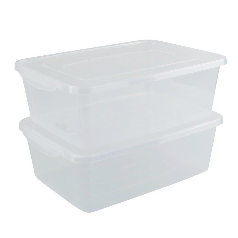 Vababa 2-Pack 16 L Pizza Dough Proofing Box with Lid, Clear Food Pizza Storage Container - Image 1