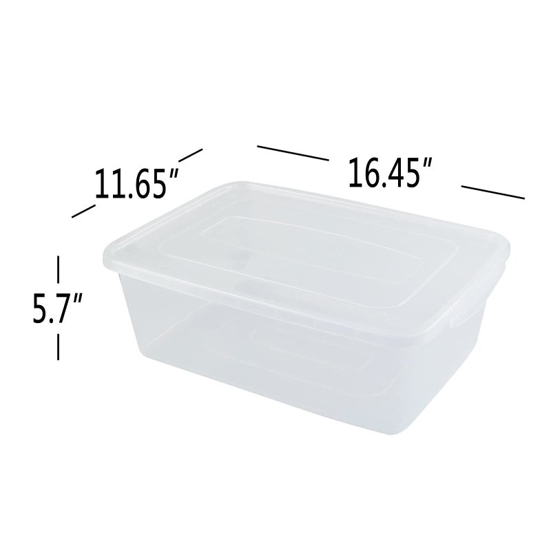 Vababa 2-Pack 16 L Pizza Dough Proofing Box with Lid, Clear Food Pizza Storage Container - Image 2