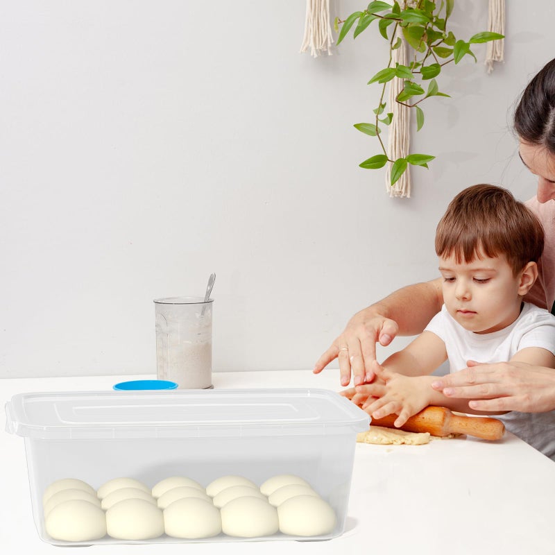 Vababa 2-Pack 16 L Pizza Dough Proofing Box with Lid, Clear Food Pizza Storage Container - Image 5