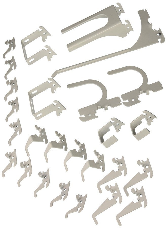 وال كنترول لوحة تخزين مشقوقة من Wall Control طراز KT-200-DLX W، مجموعة خطافات فاخرة، لوحة تثبيت ولوحة أدوات مشقوقة - أبيض - Image 1