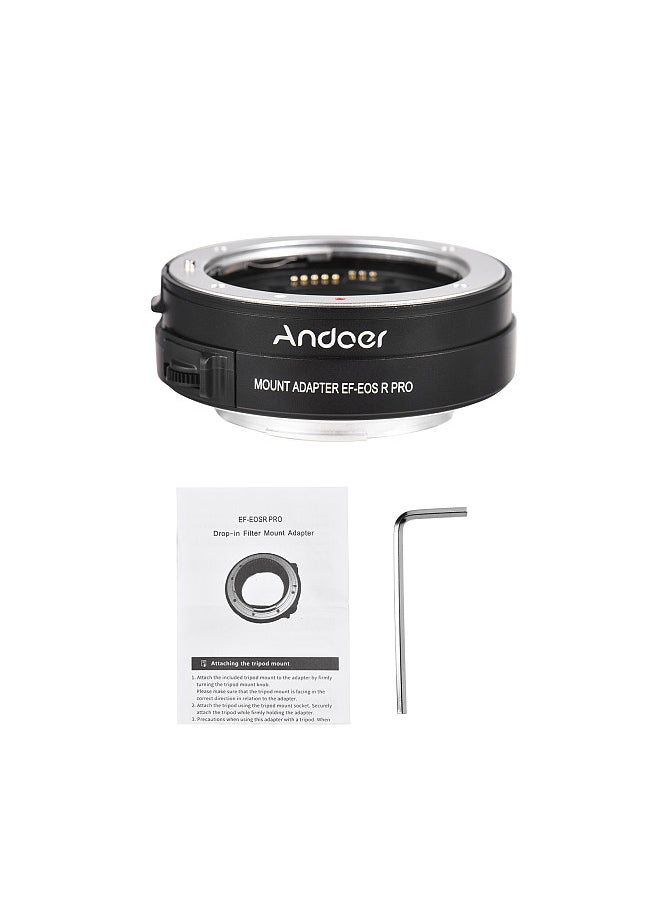 Andoer EF-EOS R Lens Adapter Auto Focus Camera Mount Ring with CPL Filter Electronic Aperture Control Compatible with Canon EF/EF-S Lens to Canon EOS RP/R5/R6/R3/C70/R5C/R7/R10/R8/R50