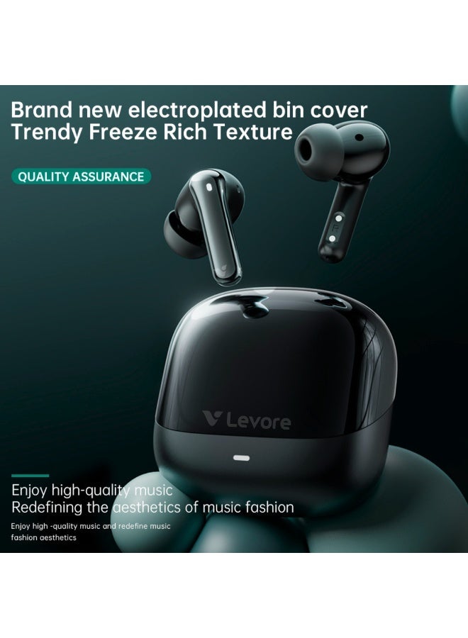 Levore Sonic Pro True Wireless Earbuds LBT205, Hybrid ANC+ENC, 6 Mics, 26H Battery, Bluetooth Earphones with Charging Case, 10m Range, Deep Bass, Black - Image 4