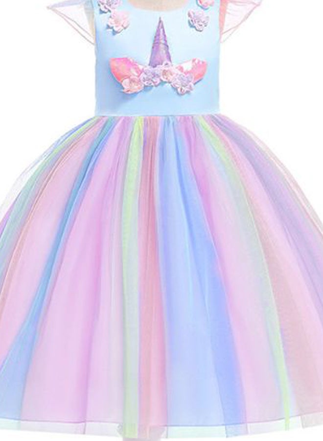 Loquat Princess Flower Cap Sleeve Maxi Dress Multicolour - Image 3