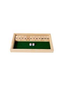 Double-sided Numbered Four-sided Flip Board Game Chess Children's Parent-child Table Game Bar Party Drinking Wooden Toy-Color:Single Number Turning 1-12 (white Box)