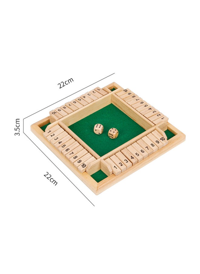 Generic - Double-sided Numbered Four-sided Flip Board Game Chess Children's Parent-child Table Game Bar Party Drinking Wooden Toy-Color:Single Number Turning 1-12 (white Box) - Image 1