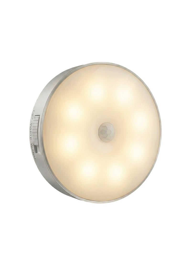 Fullight Rechargeable Motion Sensor Night Light with 8 LEDs USB Cable Magnetic Cordless Cabinet Light for Kitchen Drawers Bookshelf Everyday Use - Image 1