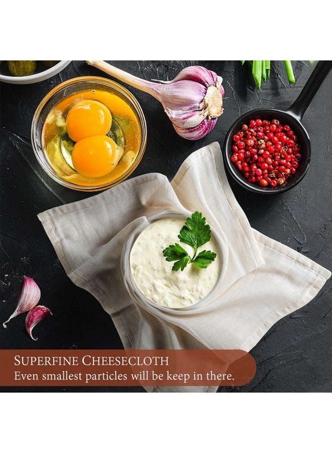 eFond Cheesecloth, Precut 20x20Inch, Grade 100 Hemmed Cheese Cloths for Cooking Reusable and Washable, 100% Unbleached Pure Cotton Muslin Cloths for Straining Butter, Cheese, Nut Milk (3 Pieces) - Image 5