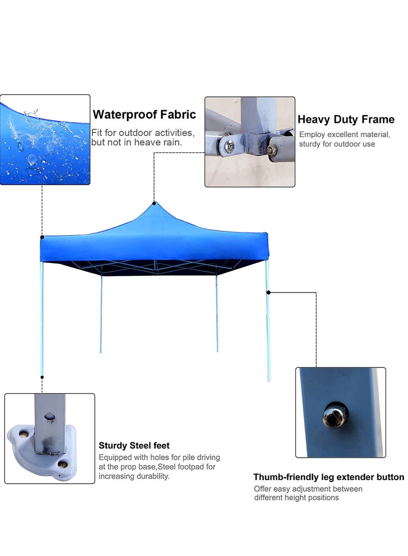 GO2CAMPS Gazebo 3X3 Mtr Portable Event Canopy Tent Pop Up Instant Shelter Sun Protection Shade for Outdoor Camping Picnics Beach Garden Sports Party Camping Tent (Blue)  - Image 2