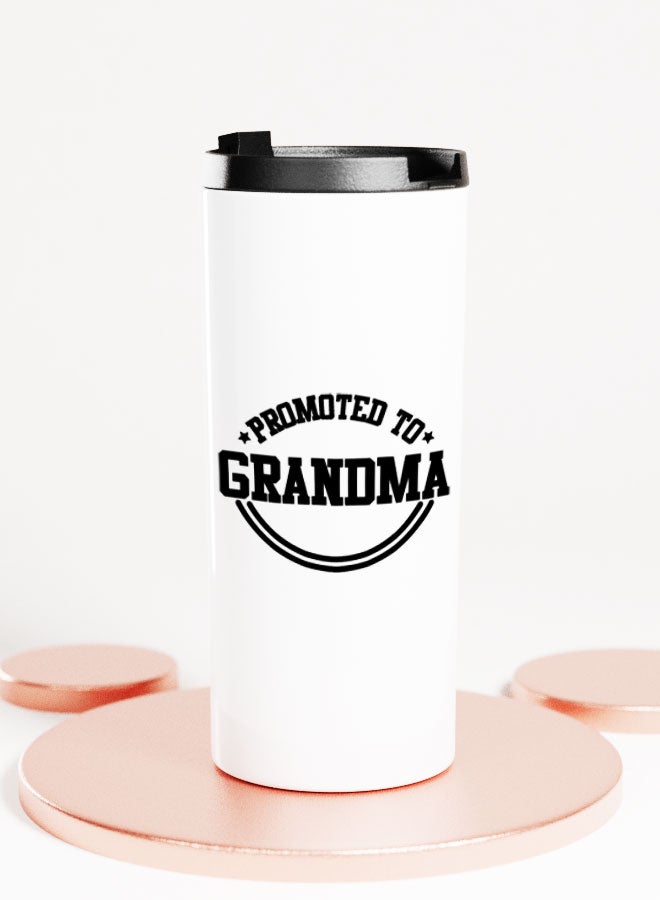 LIT White Tumbler Promoted to Grand ma Straight Tumbler Promoted to Grand Mother New Grand Parents Gift - Image 1