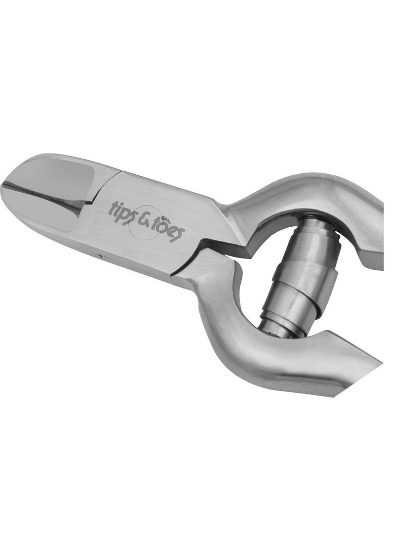 Tips&Toes Toenail Clippers for Thick, Fungal or Ingrown Toenails,Large Heavy Duty Easy Grip Handle Podiatrist Style Toenail Clipper, Ingrown Toenail Tool for Men, Seniors, Adults, women