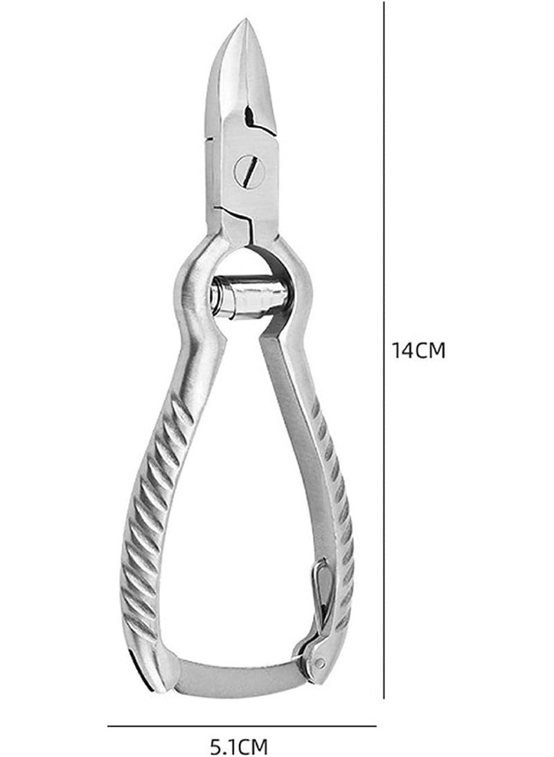 Tips&Toes Toenail Clippers for Thick, Fungal or Ingrown Toenails,Large Heavy Duty Easy Grip Handle Podiatrist Style Toenail Clipper, Ingrown Toenail Tool for Men, Seniors, Adults, women