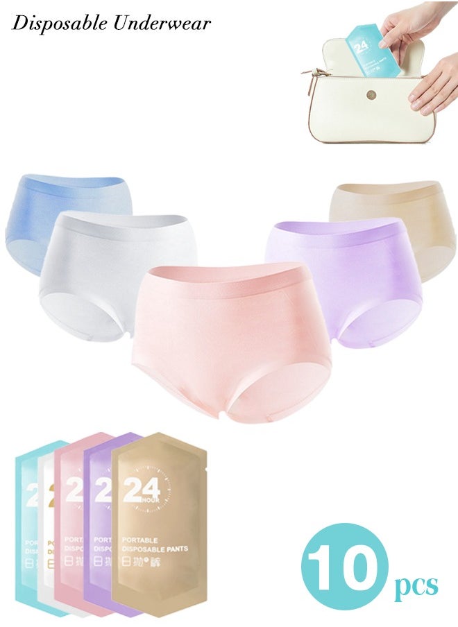 Lemon 10PCS Women's Liners Disposable Cotton Underwear Ladies Briefs Panties for Travel Hotel Hospital Delivery Maternity Stays Emergencies  - Image 1