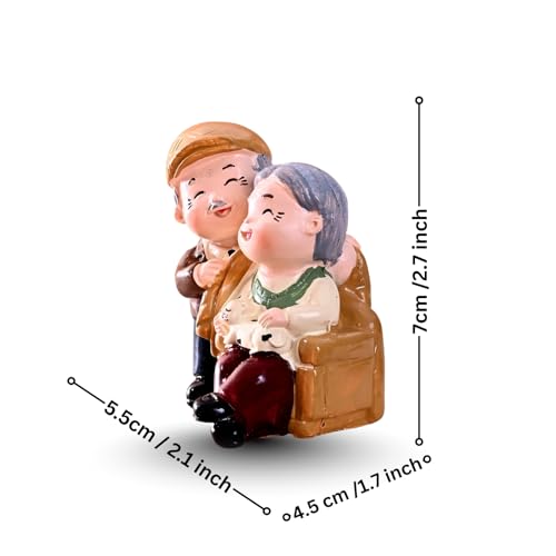 ascension Cute Romantic Old Couple Figurine Resin Grandparents Statue with Cat Love Showpiece Romantic Decorative Item for Anniversary Retirement Birthday Gift Valentines Day Home & Office Decor - Image 4