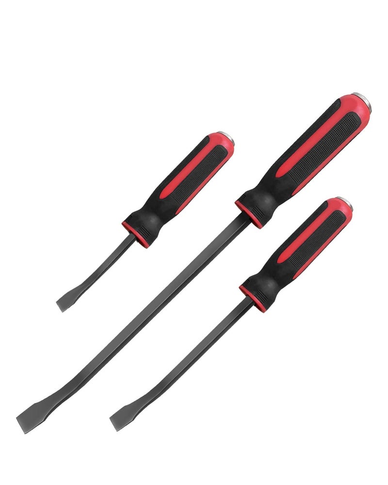ROTATION Pry Bar Set, Strike Cap Handle, Angled Tip, Rust proof finish, Machanic Tools for prying, scraping, lifting, pulling | 3pcs Hand Tools Set - Image 1