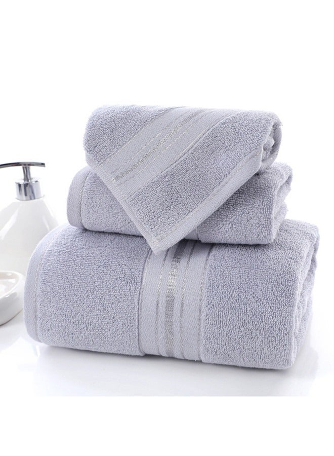 Jumbo Bath Sheet Set Luxury Hotel Quality 600 GSM Genuine Combed Cotton, Super Soft  Absorbent Family Towels 3 Pieces Set - 1 Bath Towel, 1 Hand Towel, 1 Washcloths - (Grey, Combed Cotton Towel Set) - Image 1