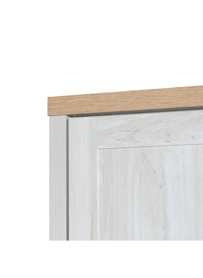 DANUBE HOME Cambridge 3 Door Wardrobe With 3 Drawers And Mirror Oak Storage Cabinet Bedroom Wardrobe With Mirror Modern Wardrobe Furniture - Stylish Oak And White  - Image 4