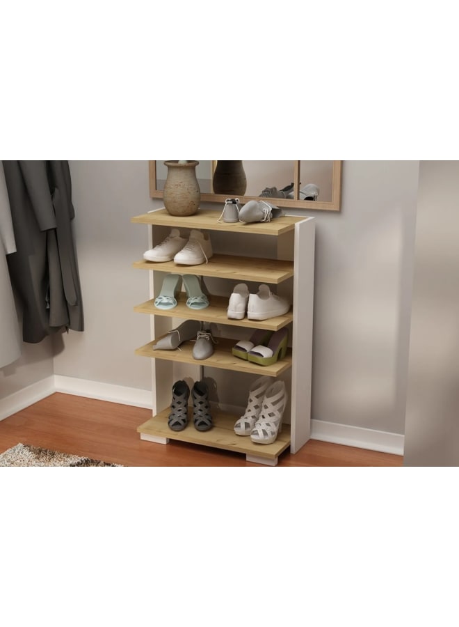 RA-S23 Shoe Rack 64×90×32cm - White×Beige