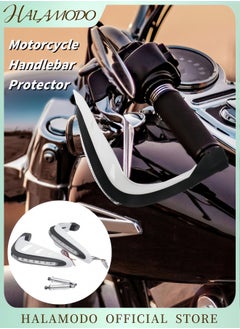 HALAMODO 2PCS Universal Motorcycle Handguards Handlebar Protector Built-in LED Lights Aluminium Alloy Hand Guards for Motocross & Dirt Bike  - Image 1