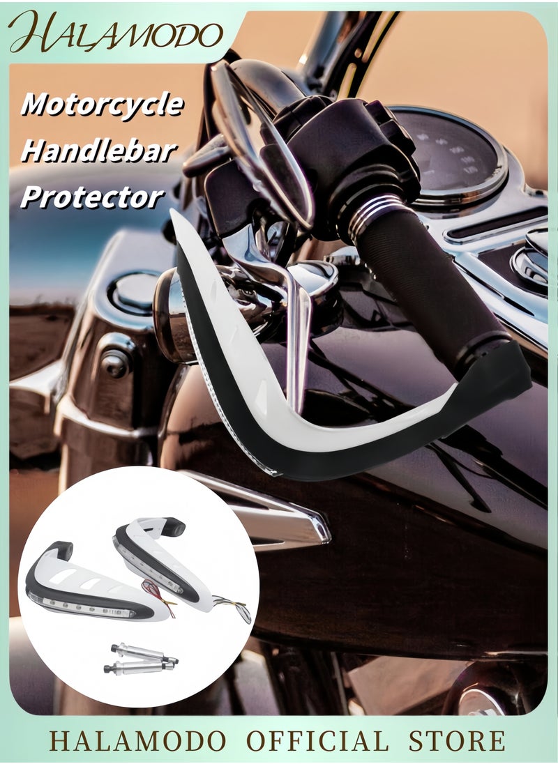 HALAMODO 2PCS Universal Motorcycle Handguards Handlebar Protector Built-in LED Lights Aluminium Alloy Hand Guards for Motocross & Dirt Bike  - Image 1