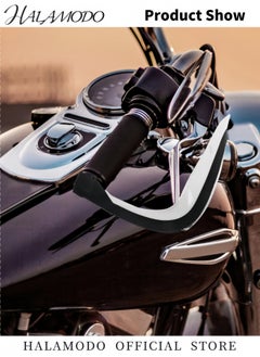 HALAMODO 2PCS Universal Motorcycle Handguards Handlebar Protector Built-in LED Lights Aluminium Alloy Hand Guards for Motocross & Dirt Bike  - Image 5
