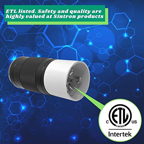 Sintron Generator Male Connector 50 Amp NEMA SS2-50P, USA/Canada Marine 4-Pin Straight Blade Plug, 3 Pole 4 Wire Grounding 125V/250V, ETL Listed, Twist Locking Plug 50A CS6365 12500 Watts - Image 5
