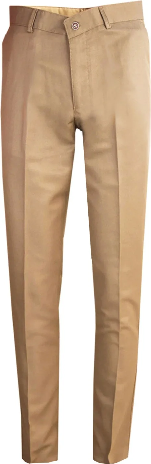 فاريتا Men's Tan Dobby Classic Cut Linen Trousers with Pockets