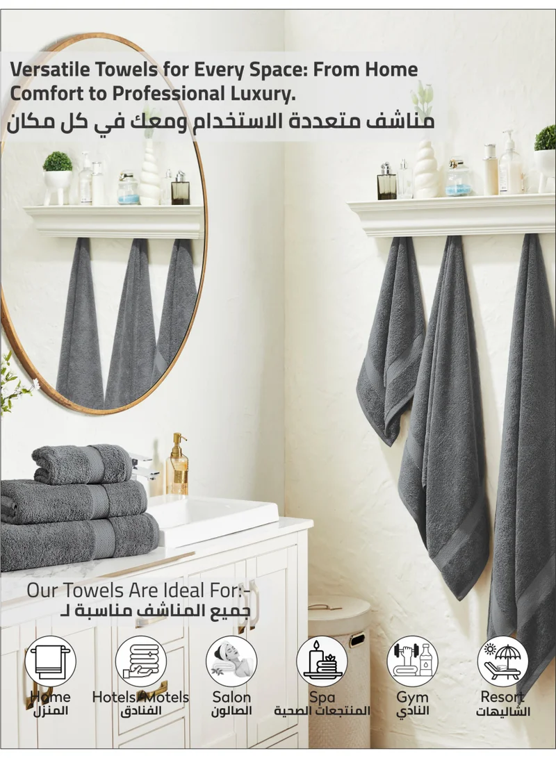 Donetella Premium 100 % Combed Cotton 4-Pcs Hand Towel Set (50 X 90 CM) 600 GSM Super Soft Hand Towel, Highly Absorbent, Quick Dry,Best Towel for Bathroom, Spa And Hotel.
