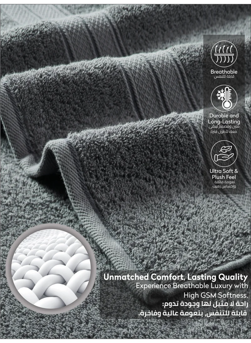 Donetella Premium 100 % Combed Cotton 4-Pcs Hand Towel Set (50 X 90 CM) 600 GSM Super Soft Hand Towel, Highly Absorbent, Quick Dry,Best Towel for Bathroom, Spa And Hotel.
