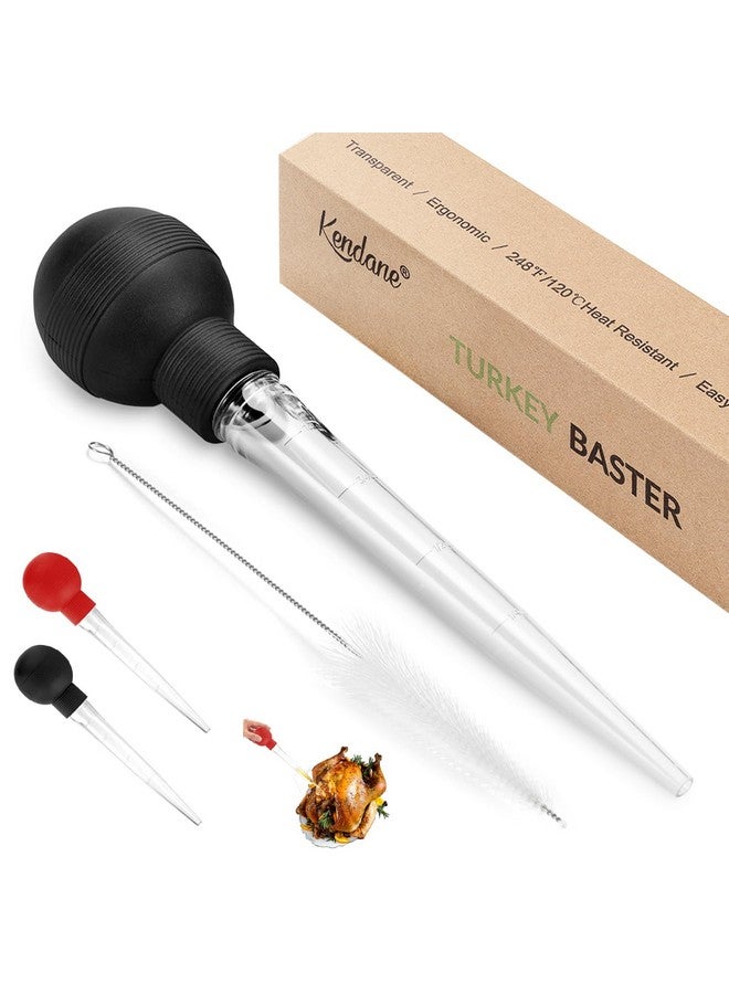 Kendane Turkey Baster With Cleaning Brush, Baster Syringe for Home Baking and Roaster Turkey, Include Detachable Food Grade Bulb with Double Scales for BBQ Grill Baking Kitchen Cooking - Image 1