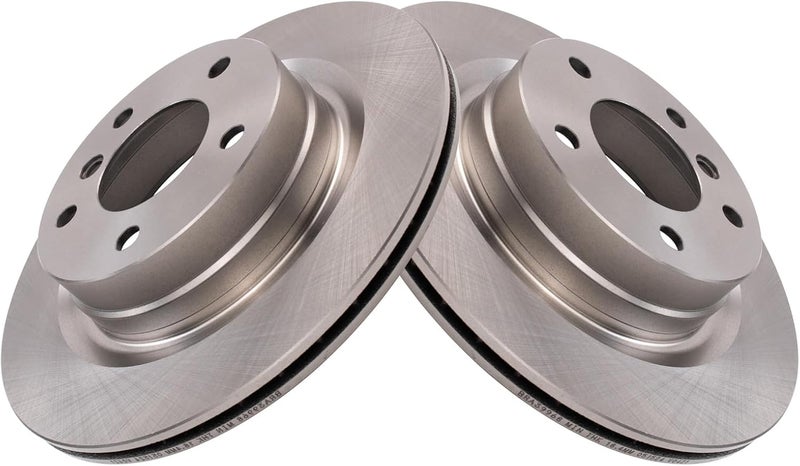 TRQ Rear Brake Rotor Set Vented Compatible with 2006 BMW 325i 2007-2015 328i - Image 3