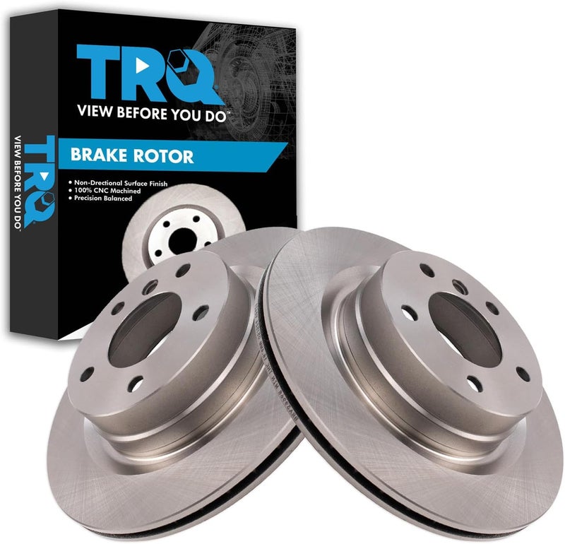 TRQ Rear Brake Rotor Set Vented Compatible with 2006 BMW 325i 2007-2015 328i - Image 1